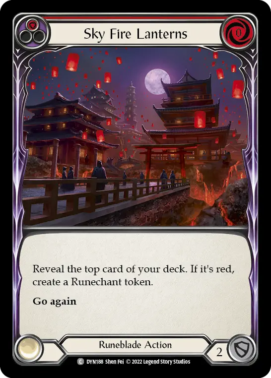 Card: Sky Fire Lanterns (red)