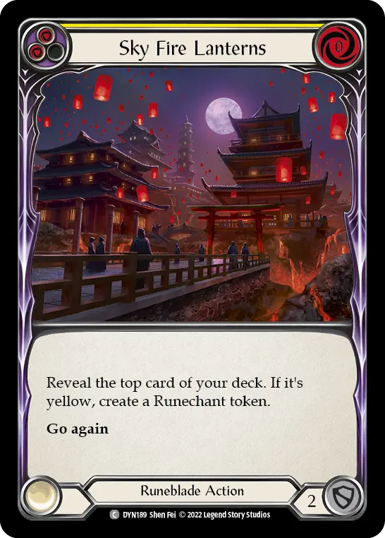 Card: Sky Fire Lanterns (yel)