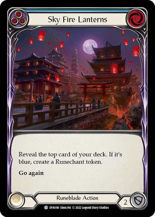 Card: Sky Fire Lanterns (blu)