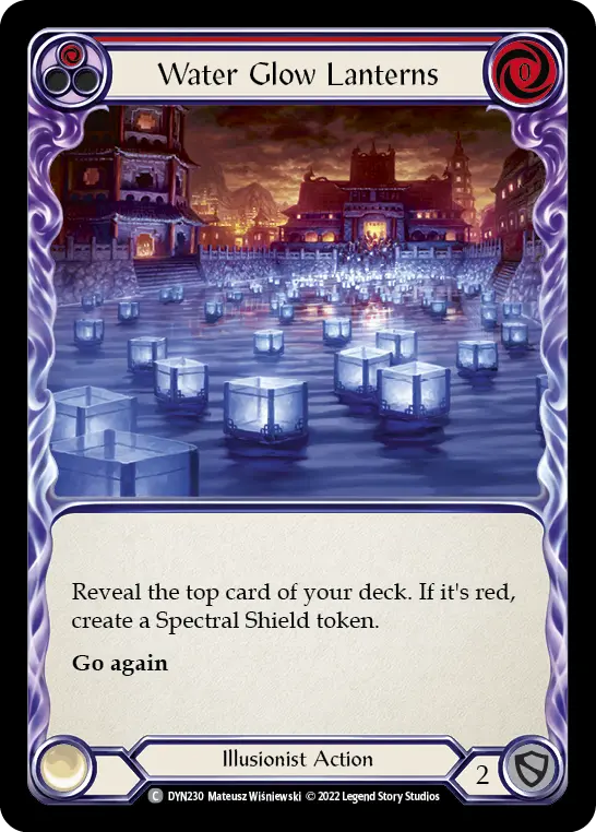 Card: Water Glow Lanterns (red)