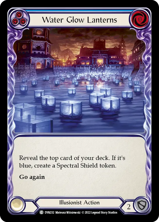 Card: Water Glow Lanterns (blu)