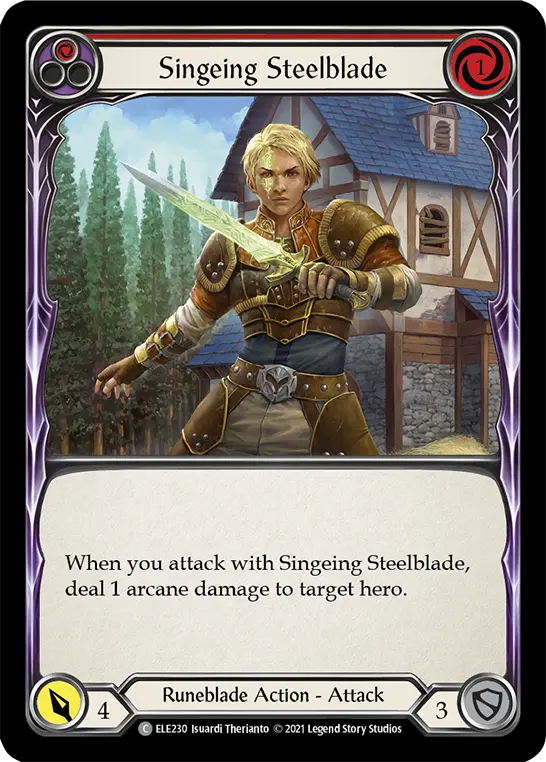 Card: Singeing Steelblade (red)