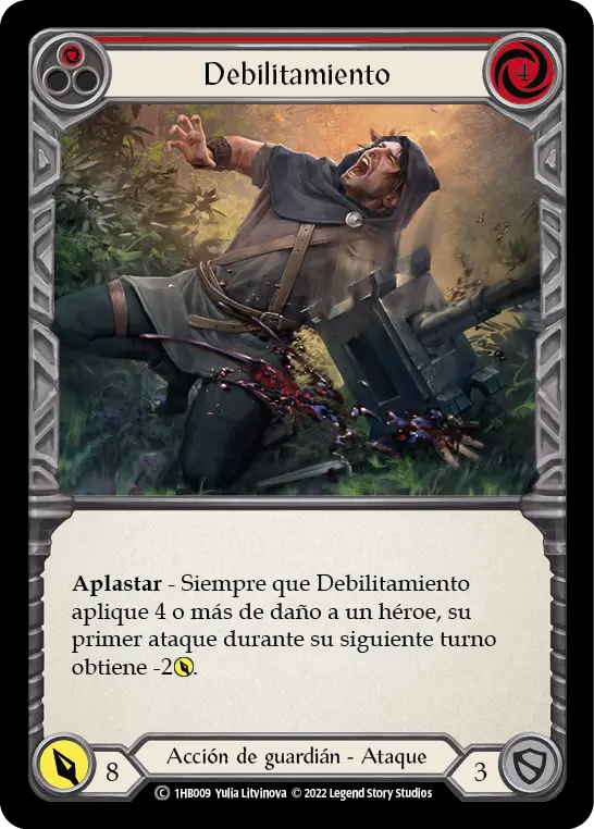 Card: Debilitate (red)