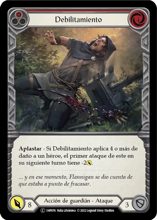Card: Debilitate (red)