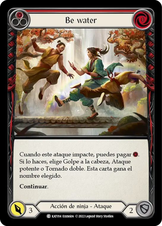 Card: Be Like Water (red)