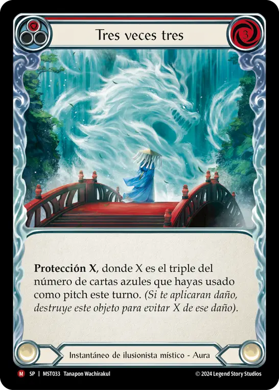 Card: Three Visits (red)