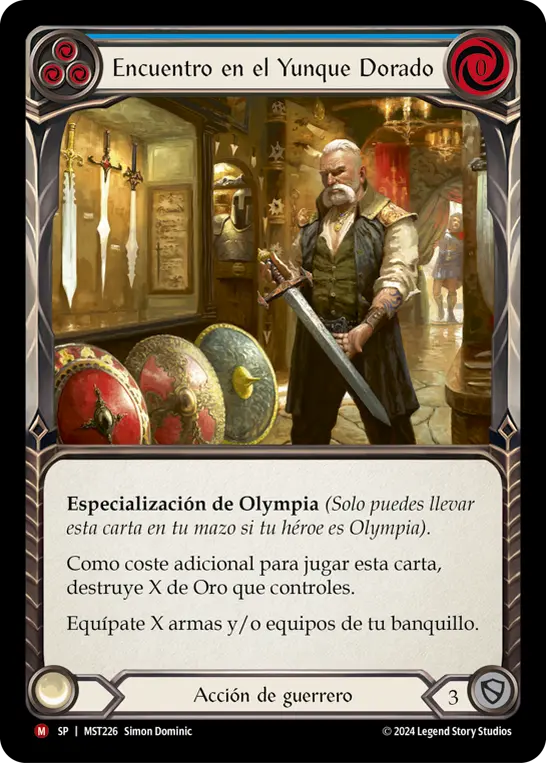 Card: Visit the Golden Anvil (blu)