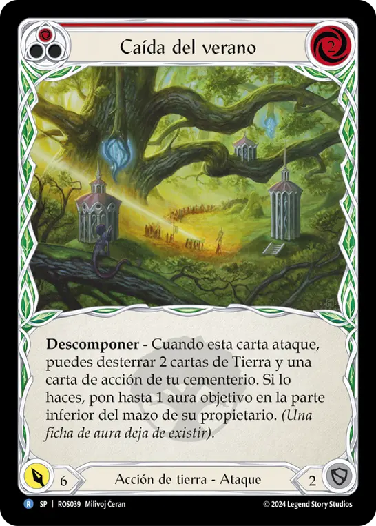 Card: Summer's Fall (red)