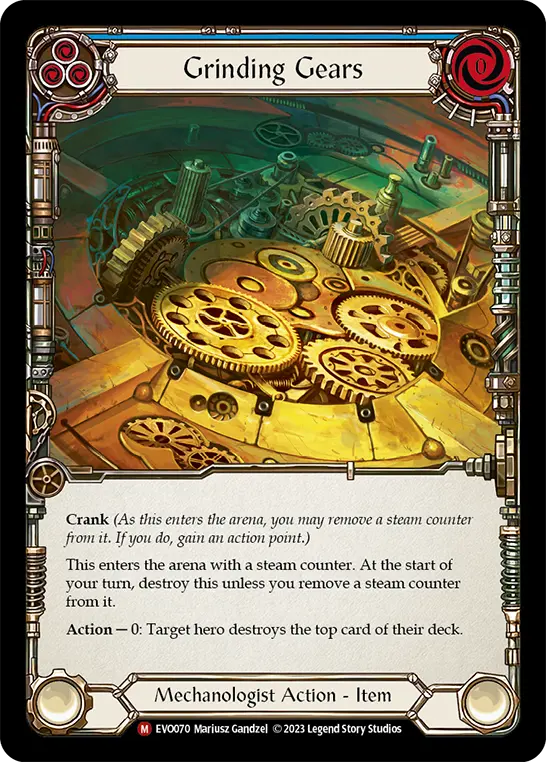 Card: Grinding Gears (blu)