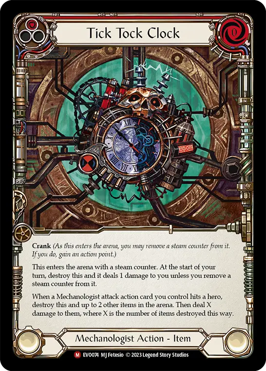 Card: Tick Tock Clock (red)
