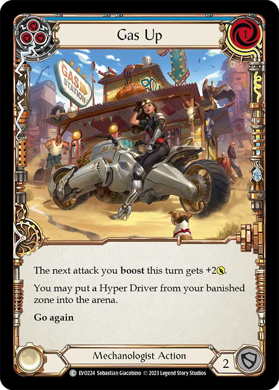 Card: Gas Up (blu)