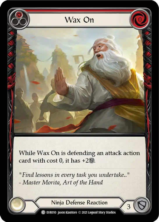 Card: Wax On (red)