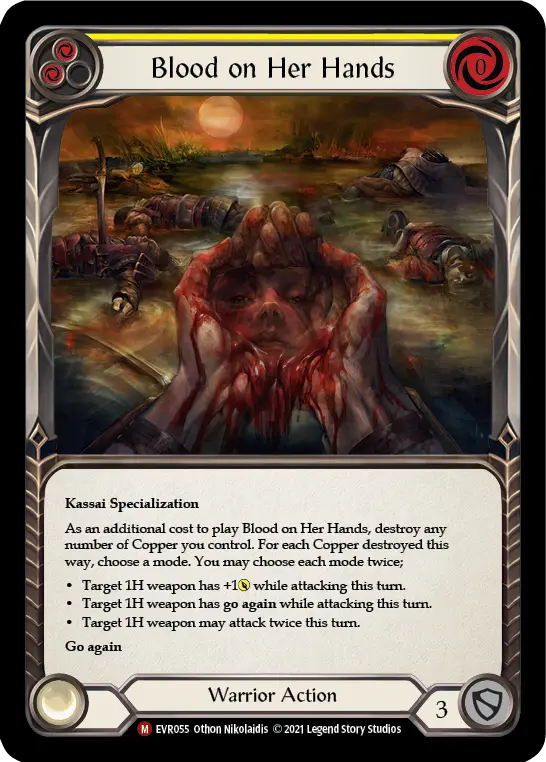 Card: Blood on Her Hands (yel)
