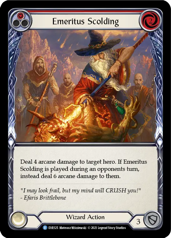 Card: Emeritus Scolding (red)