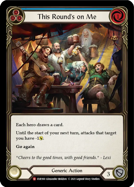 Card: This Round's on Me (blu)