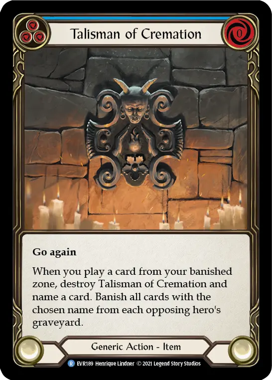 Card: Talisman of Cremation (blu)