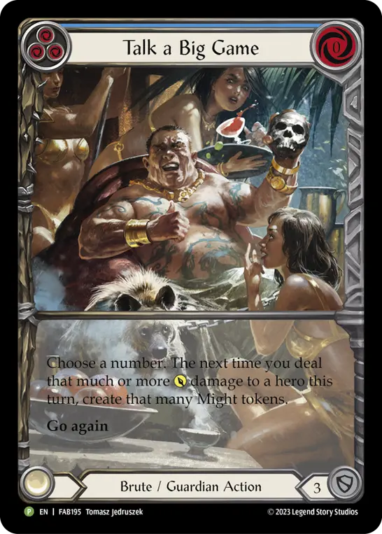 Card: Talk a Big Game (blu)
