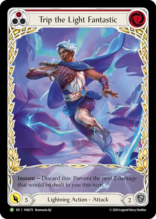 Card: Trip the Light Fantastic (red)