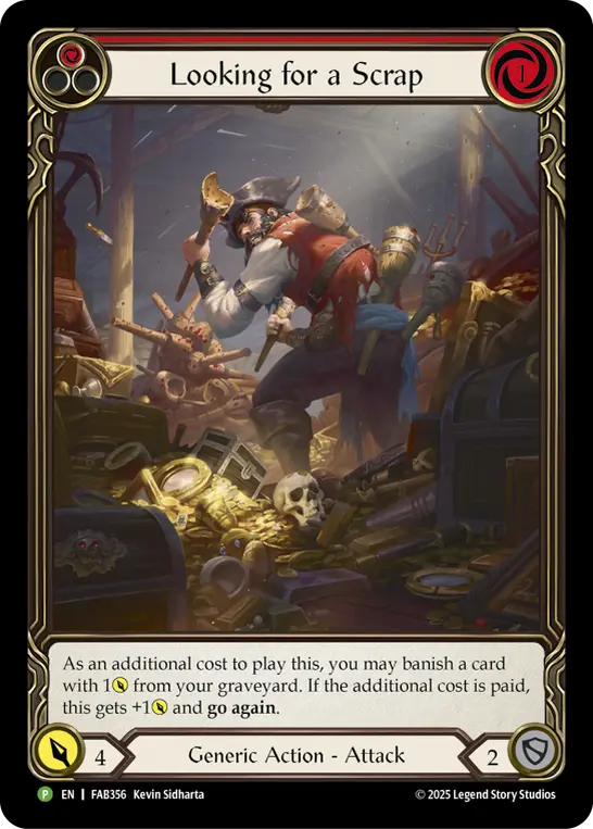 Card: Looking for a Scrap (red)