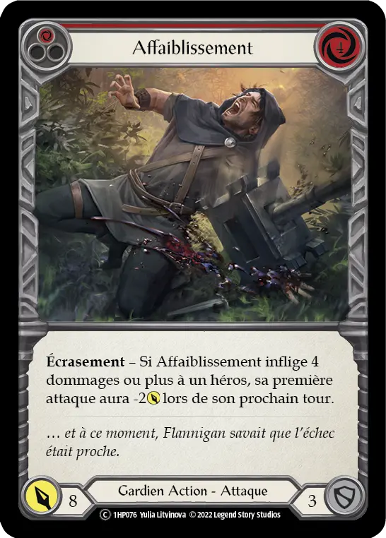 Card: Debilitate (red)