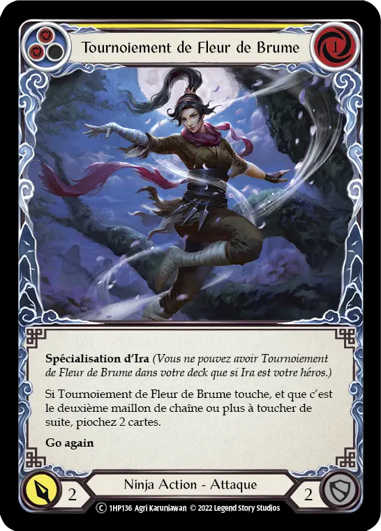 Card: Whirling Mist Blossom (yel)