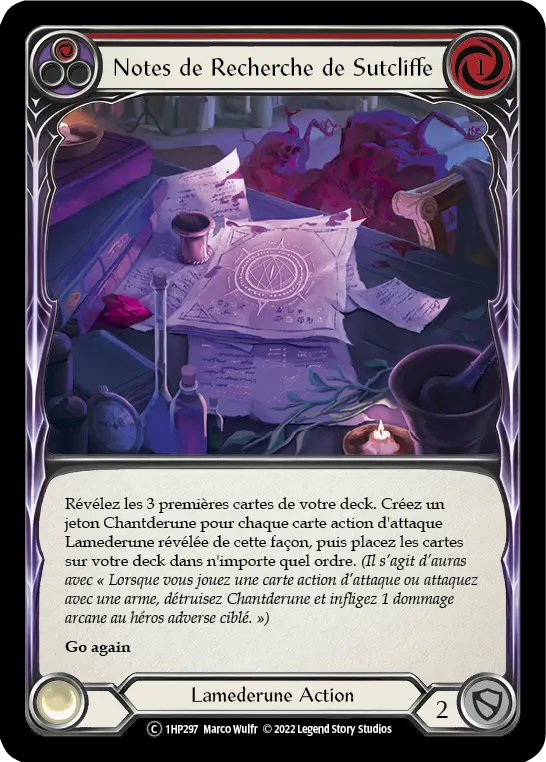 Card: Sutcliffe's Research Notes (red)