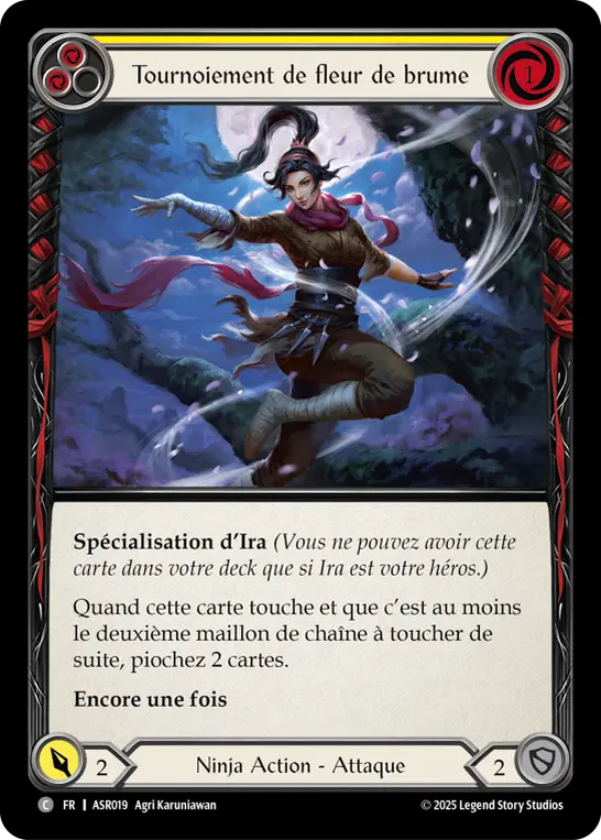 Card: Whirling Mist Blossom (yel)