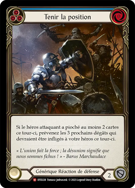Card: Hold the Line (blu)