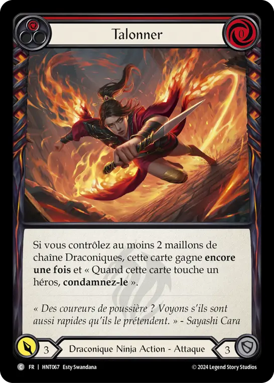 Card: Hot on Their Heels (red)