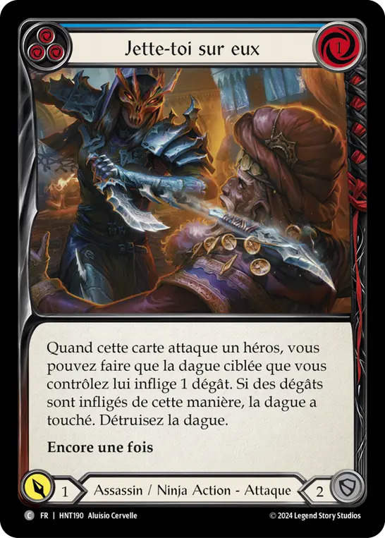 Card: Throw Yourself at Them (blu)