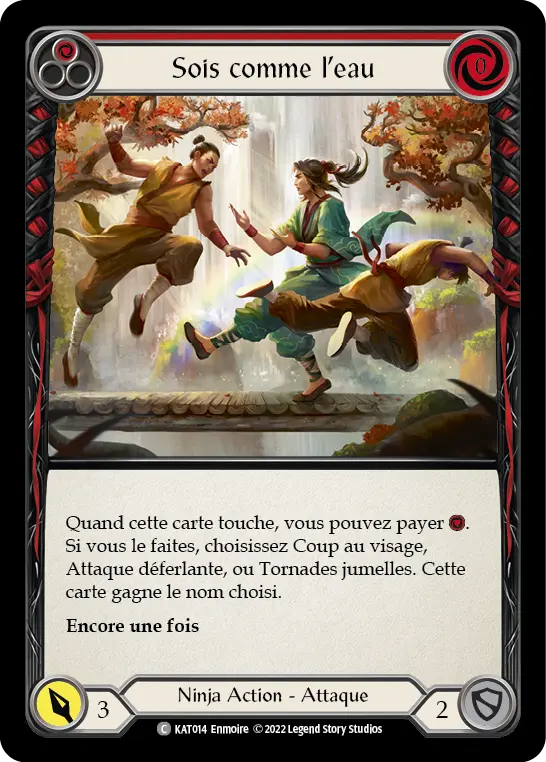 Card: Be Like Water (red)
