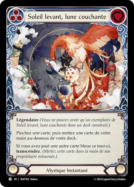Card: Rising Sun, Setting Moon (blu)