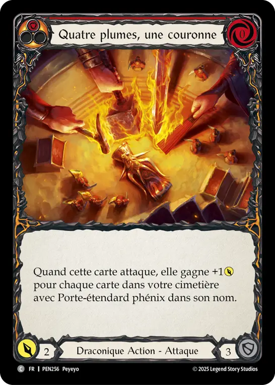 Card: Four Feathers One Crown (red)