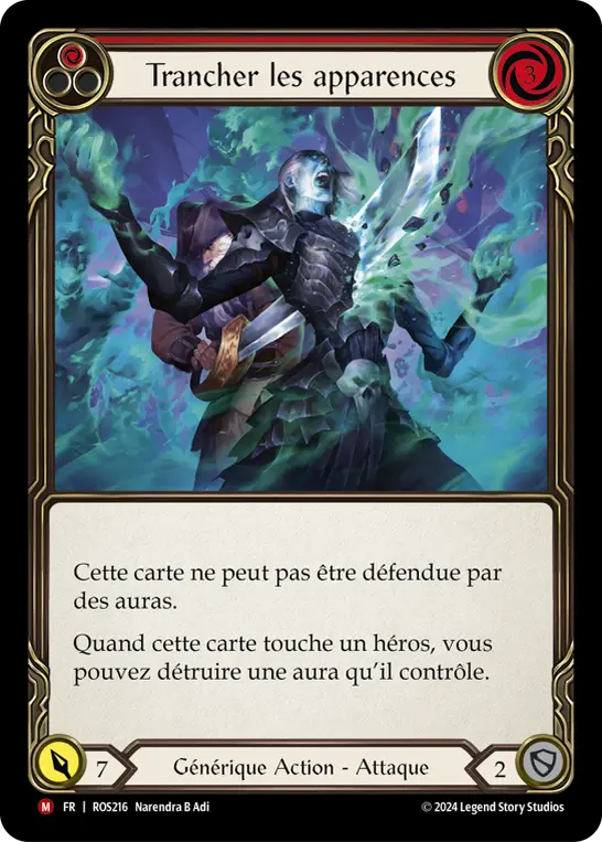 Card: Cut Through the Facade (red)