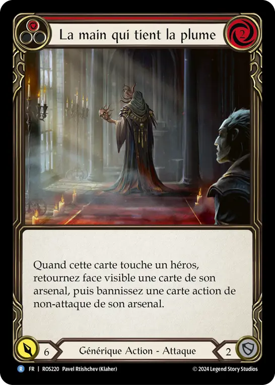 Card: Hand Behind the Pen (red)