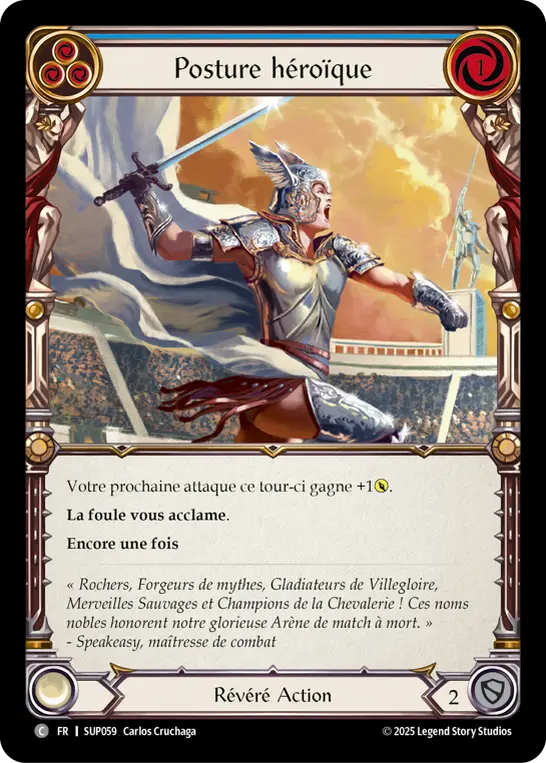 Card: Heroic Pose (blu)
