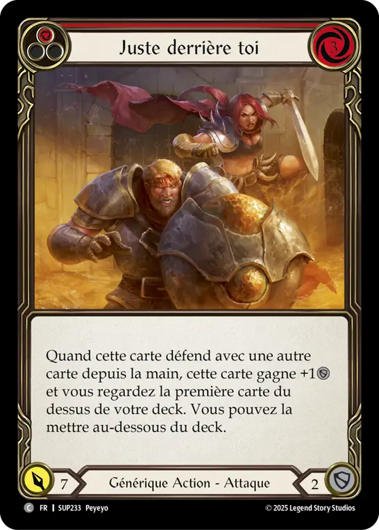 Card: Right Behind You (red)