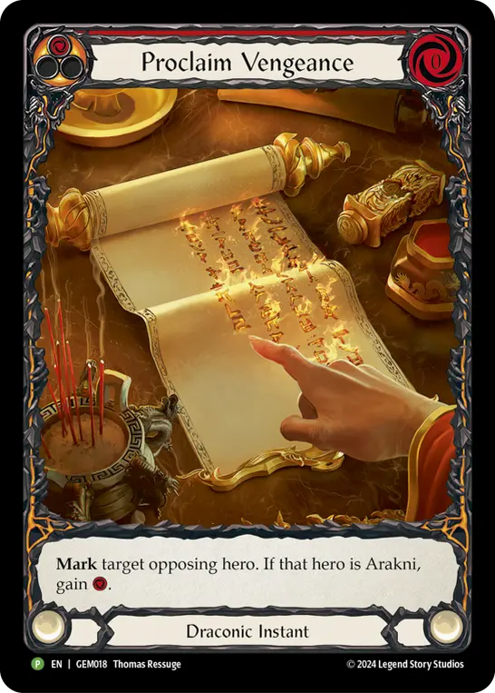 Card: Proclaim Vengeance (red)