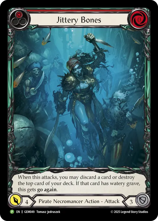 Card: Jittery Bones (red)