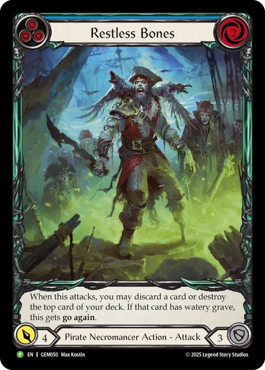 Card: Restless Bones (blu)