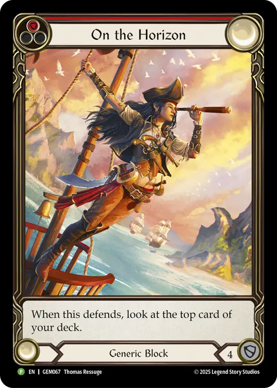 Card: On the Horizon (red)