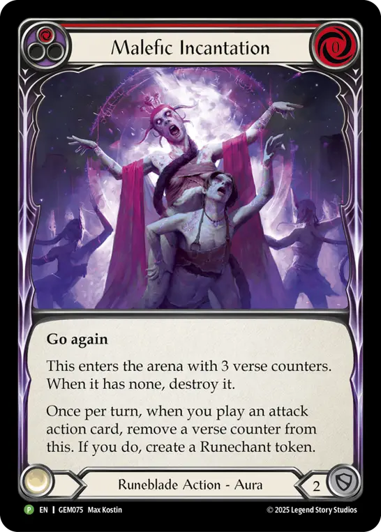Card: Malefic Incantation (red)