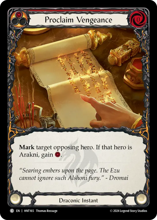 Card: Proclaim Vengeance (red)