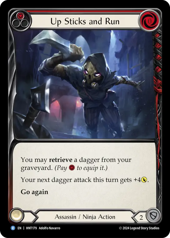 Card: Up Sticks and Run (red)