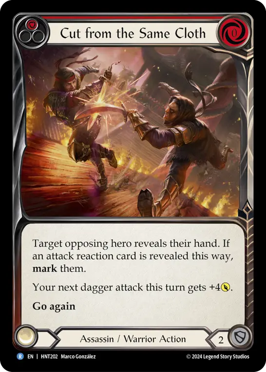 Card: Cut from the Same Cloth (red)
