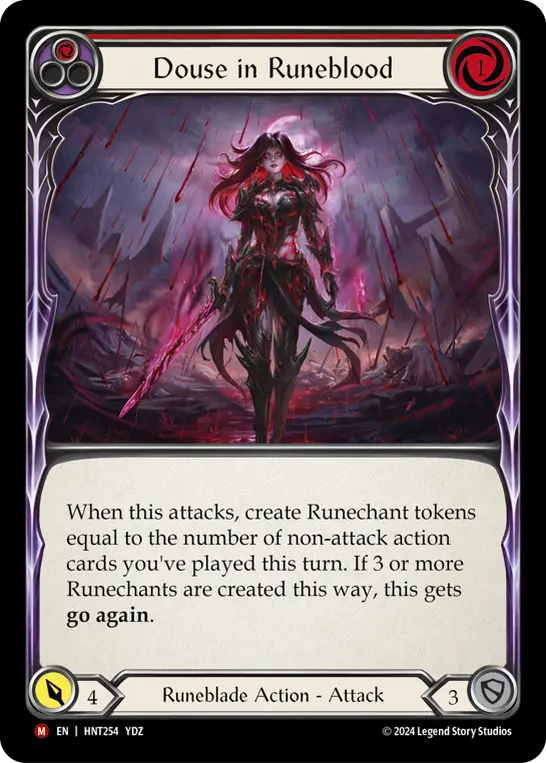 Card: Douse in Runeblood (red)