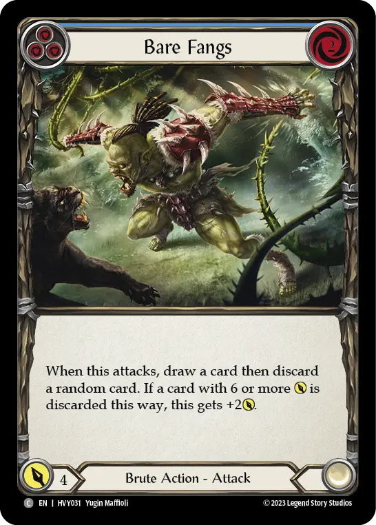 Card: Bare Fangs (blu)