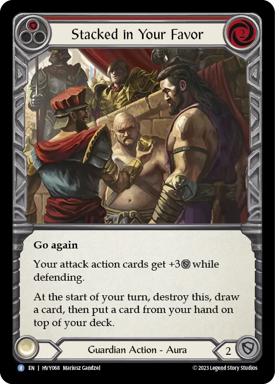 Card: Stacked in Your Favor (red)