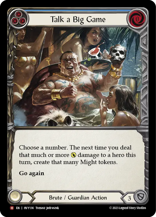 Card: Talk a Big Game (blu)