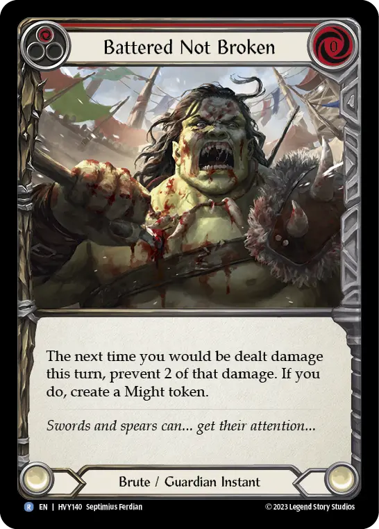 Card: Battered Not Broken (red)
